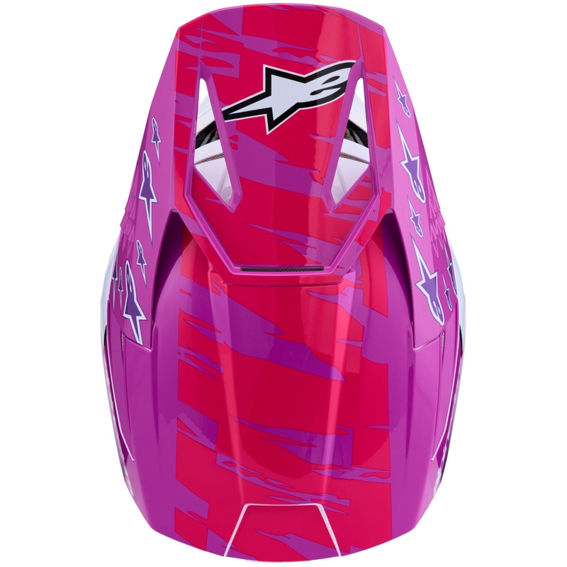 Casco da motocross Alpinestars S-M3 Falcon viola-bianco-rosa fluo