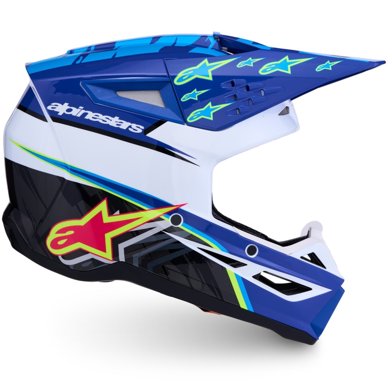 Casco da motocross Alpinestars S-M3 Falcon blu-bianco-nero