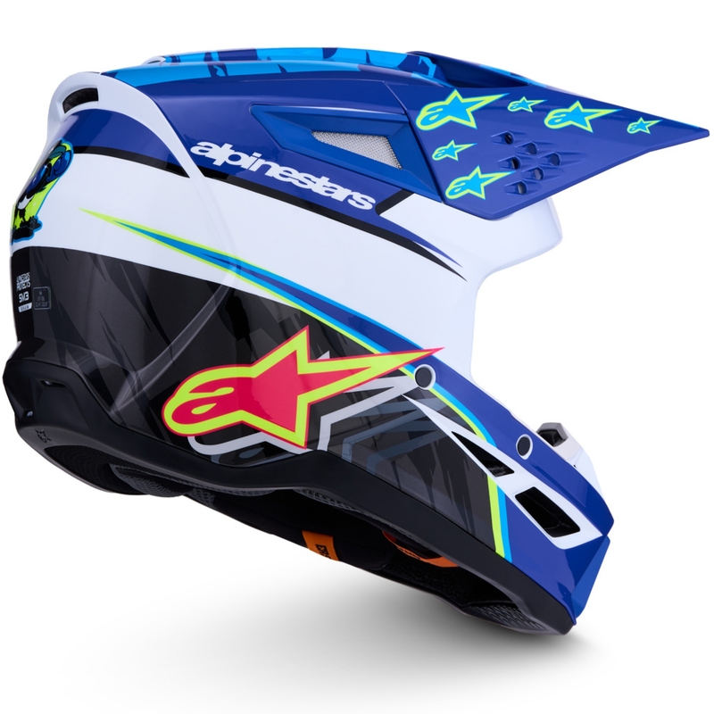 Casco da motocross Alpinestars S-M3 Falcon blu-bianco-nero