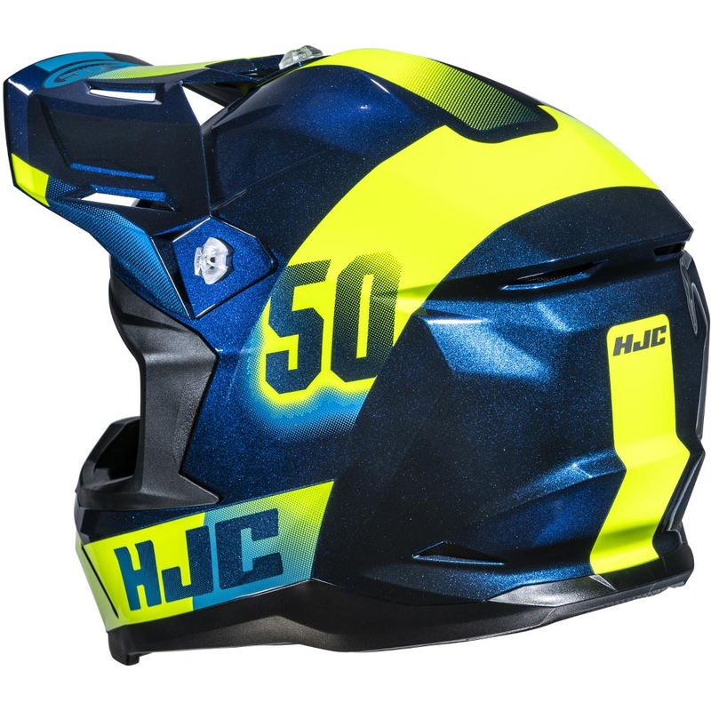 Casco da motocross HJC C50 Dash MC2 blu-giallo fluo