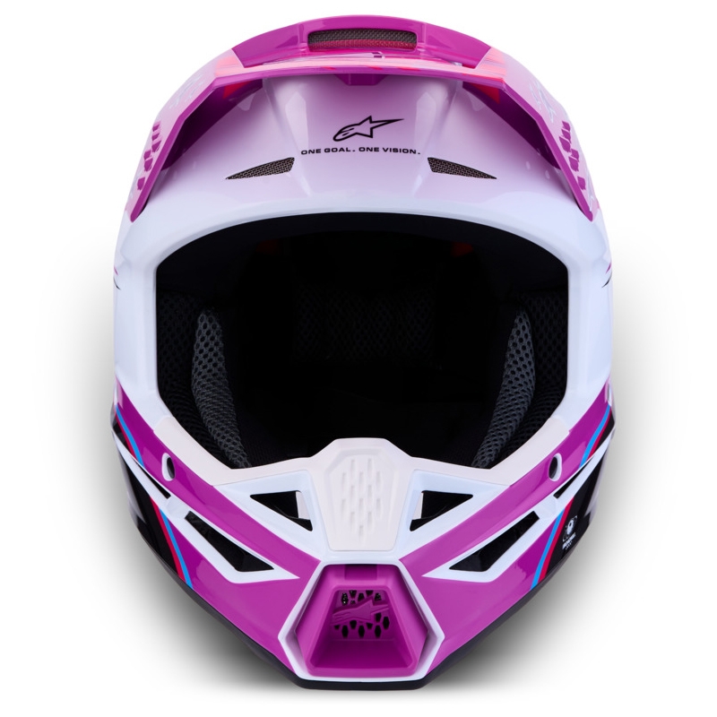 Casco da motocross per bambini Alpinestars S-M3 Falcon, viola-bianco-nero