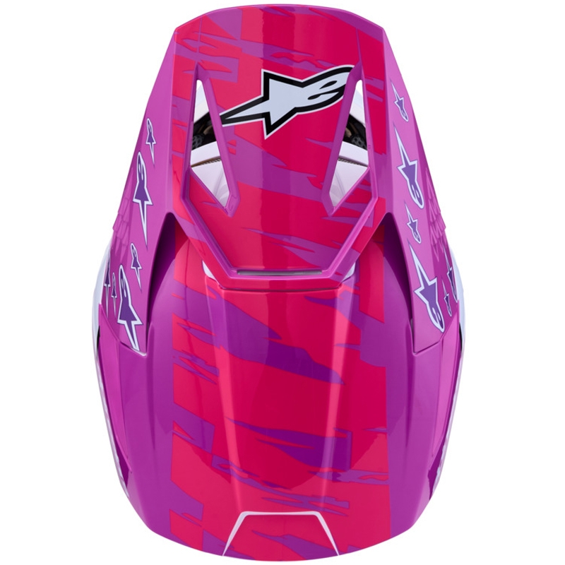 Casco da motocross per bambini Alpinestars S-M3 Falcon, viola-bianco-nero
