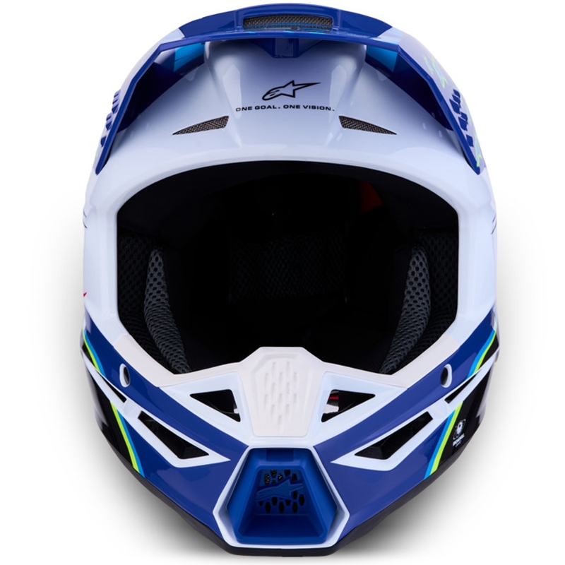 Casco da motocross per bambini Alpinestars S-M3 Falcon blu-bianco-nero