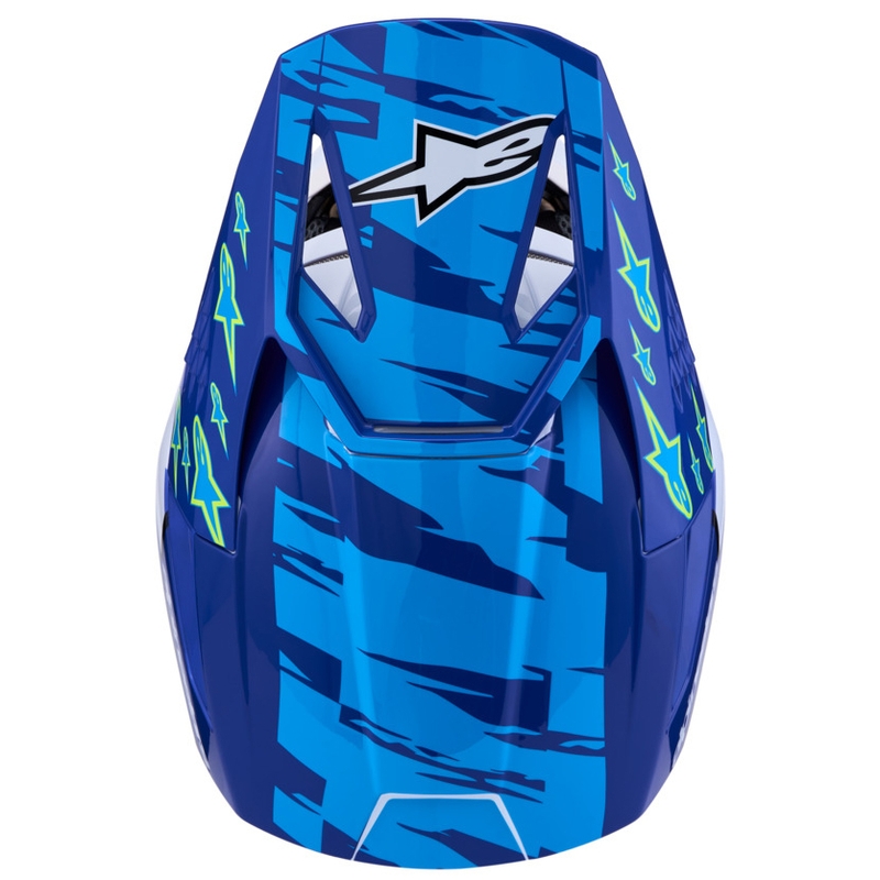Casco da motocross per bambini Alpinestars S-M3 Falcon blu-bianco-nero