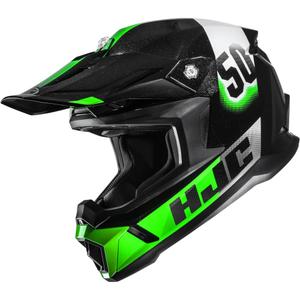 Casco da motocross HJC C50 Dash MC4 nero-verde-bianco