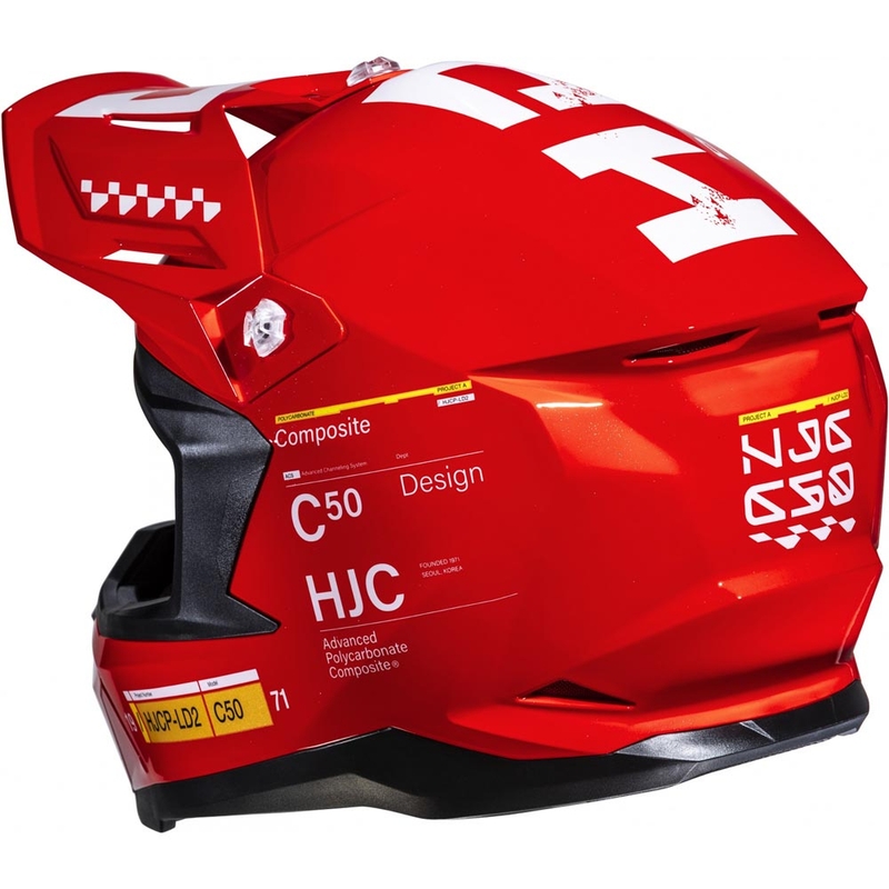 Casco motocross HJC C50 Tagg MC1 rosso