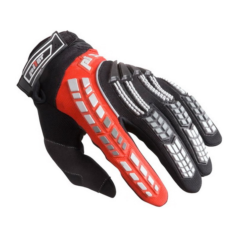 Guanti da moto per bambini Pilot nero/rosso