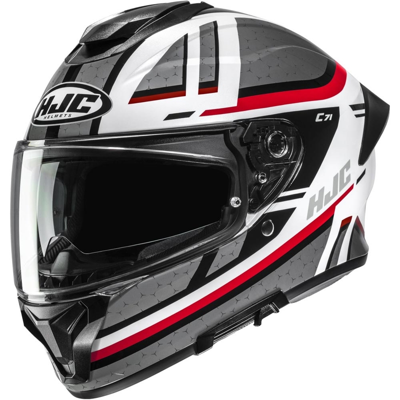 Casco integrale da moto HJC C71 Novah MC1 grigio-bianco-rosso