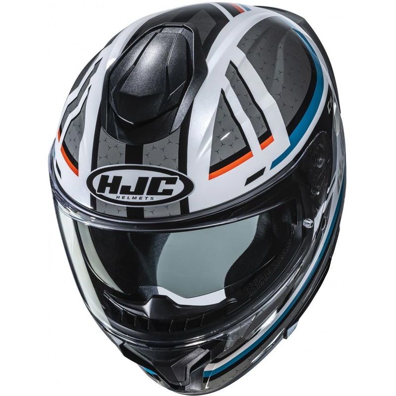 Casco integrale da moto HJC C71 Novah MC27 grigio-bianco-blu