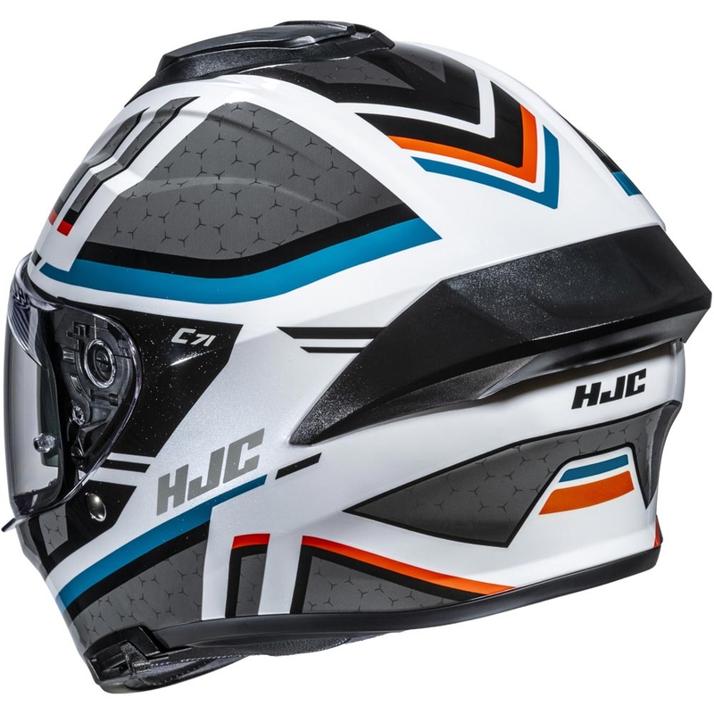 Casco integrale da moto HJC C71 Novah MC27 grigio-bianco-blu