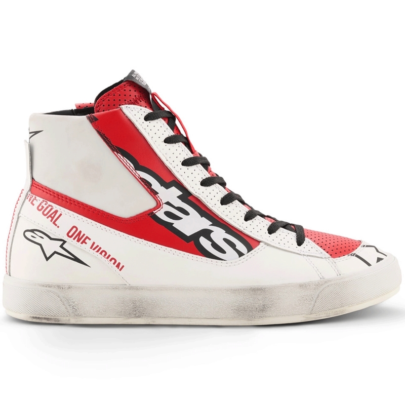 Stivali da moto Alpinestars Stated Flair bianco-rosso