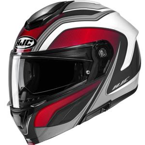 Casco da moto apribile HJC C92 Sirius MC1 nero-bianco-argento-rosso