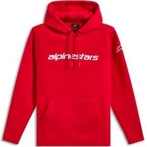 Felpa con cappuccio Alpinestars Wordmark 3 rosso-bianco