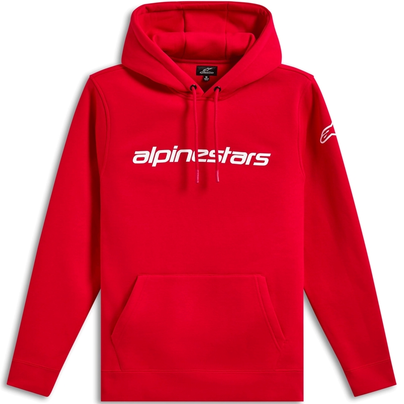 Felpa con cappuccio Alpinestars Wordmark 3 rosso-bianco
