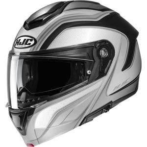 Casco da moto modulare HJC C92 Sirius MC5SF nero-bianco-argento
