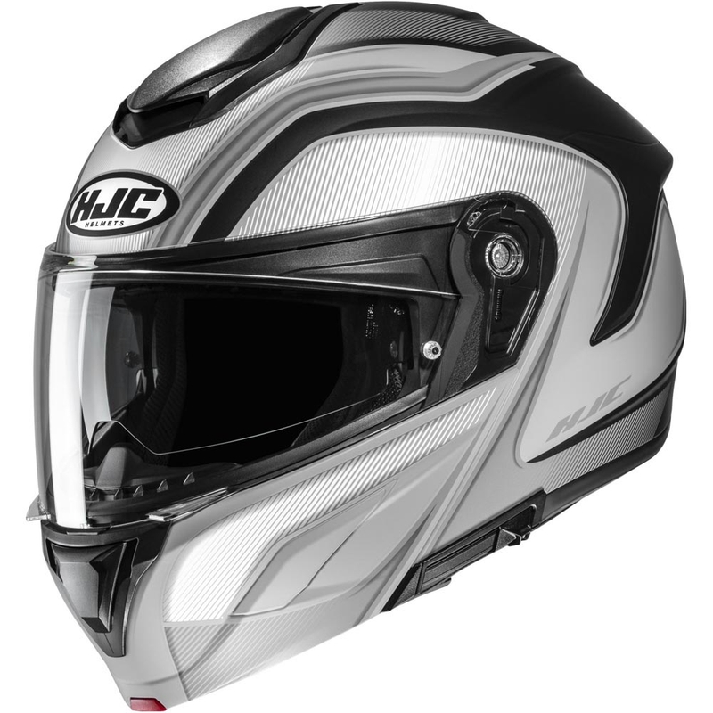 Casco da moto modulare HJC C92 Sirius MC5SF nero-bianco-argento
