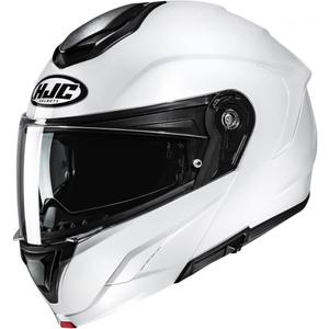 Casco da moto apribile HJC C92, colore bianco perla.