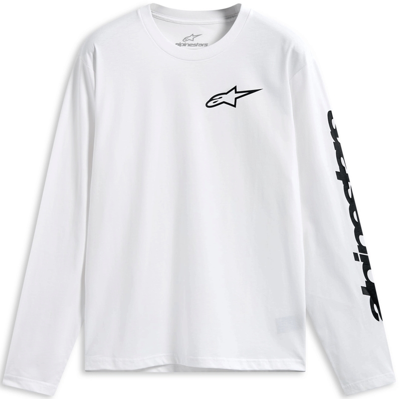 Maglia a maniche lunghe Alpinestars Trackside CSF bianca-nera