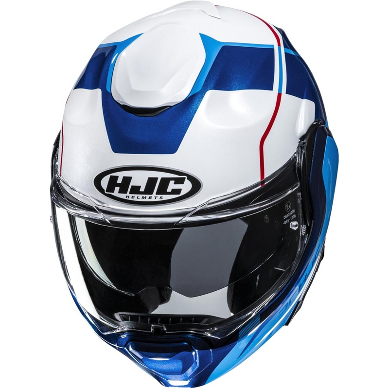 Casco da moto apribile HJC F100 Astra MC21 bianco-blu-rosso