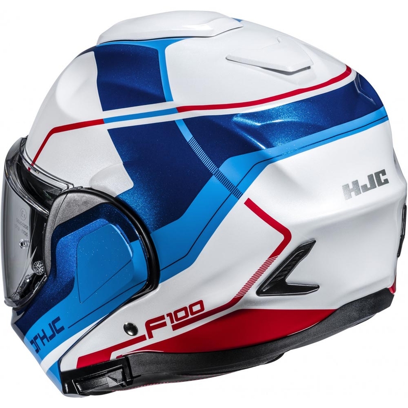 Casco da moto apribile HJC F100 Astra MC21 bianco-blu-rosso