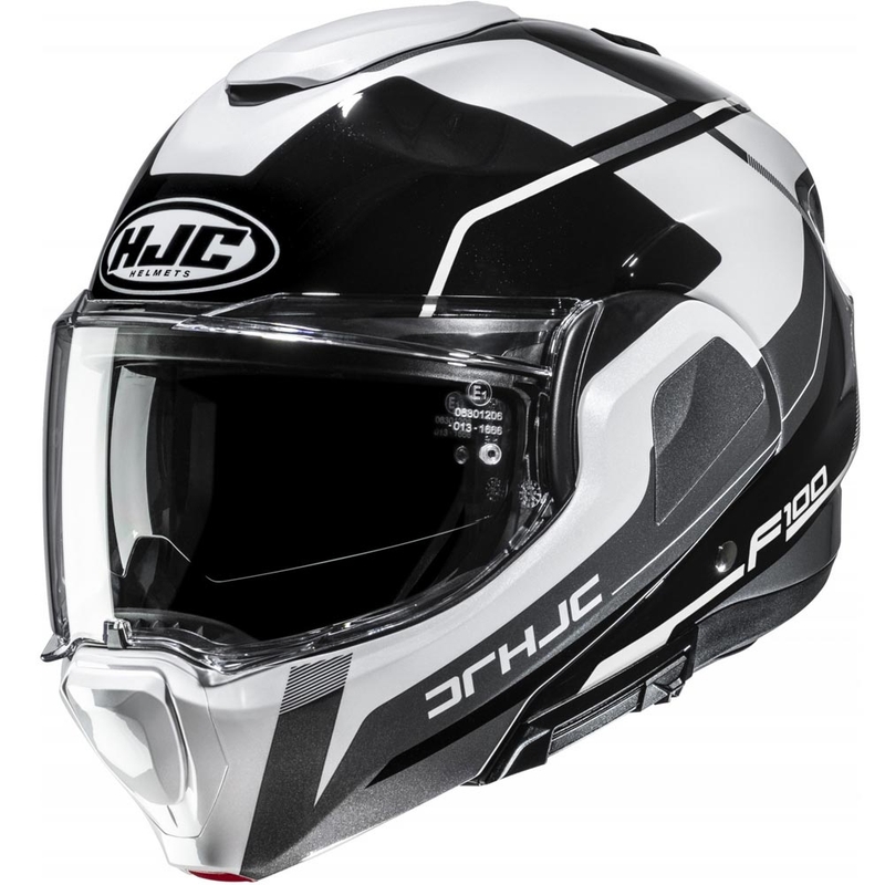 Casco da moto apribile HJC F100 Astra MC5 nero-bianco-grigio