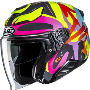 Casco da moto aperto HJC F31 Sora MC38 di colore nero