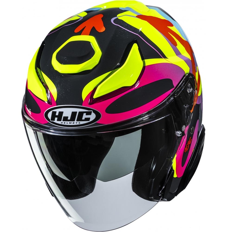 Casco da moto aperto HJC F31 Sora MC38 di colore nero