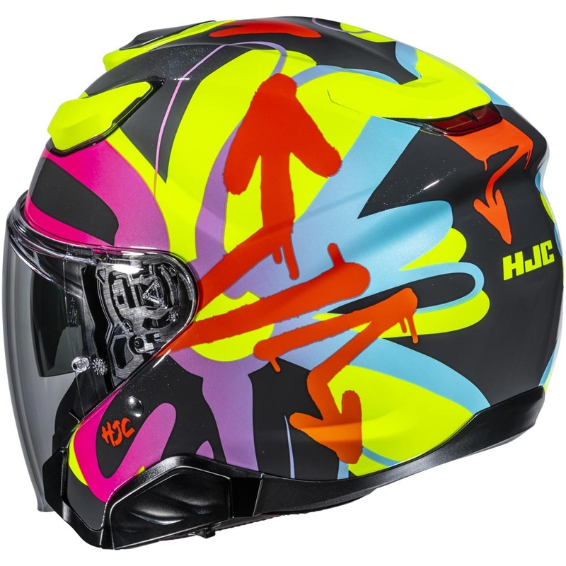 Casco da moto aperto HJC F31 Sora MC38 di colore nero