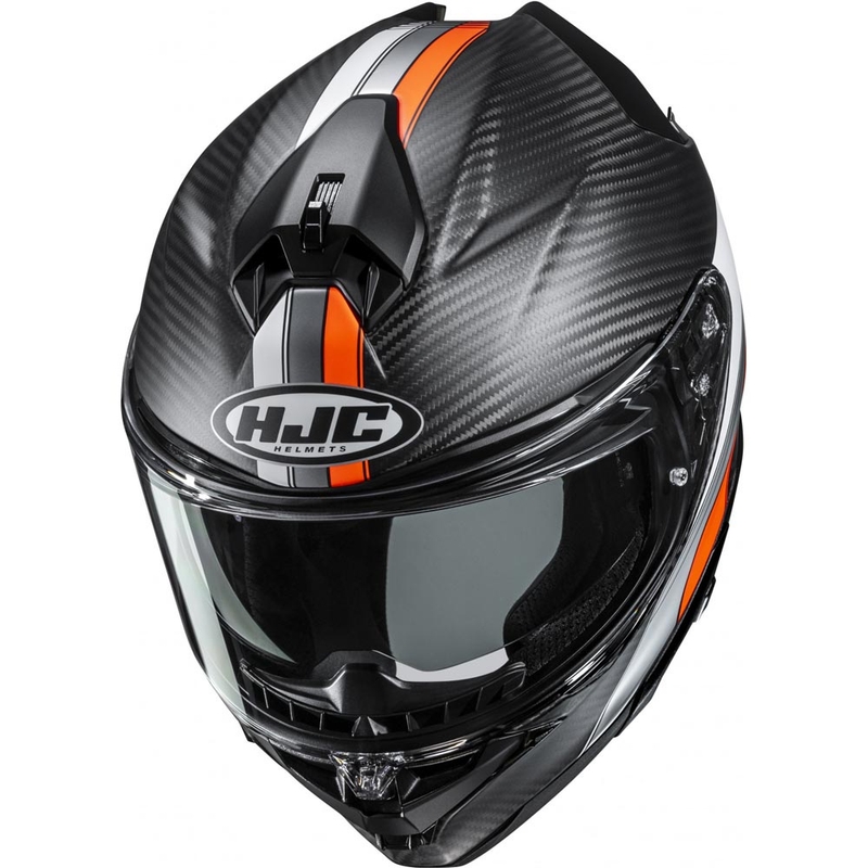 Casco integrale da moto HJC F72 Carbon Eos MC6HSF nero-arancione