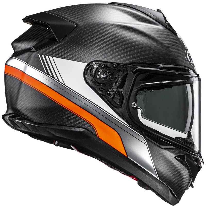 Casco integrale da moto HJC F72 Carbon Eos MC6HSF nero-arancione