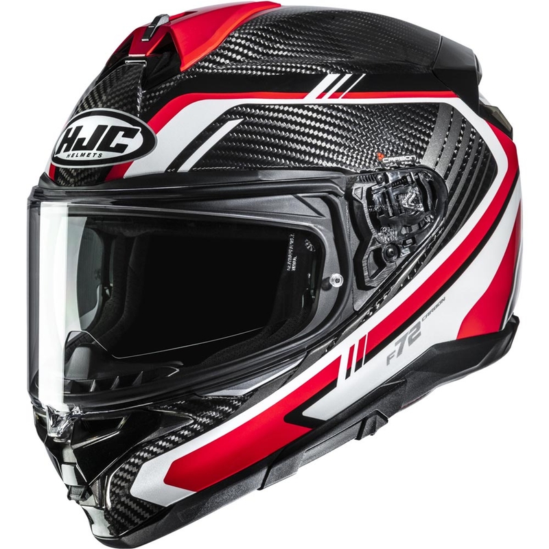 Casco integrale da moto HJC F72 Carbon Kairo MC1 nero-bianco-rosso