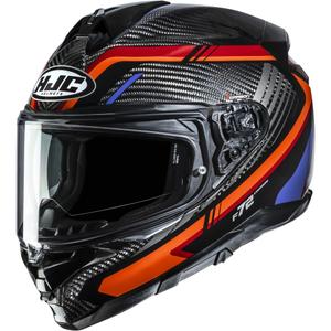 Casco integrale da moto HJC F72 Carbon Kairo MC8 nero-arancione-rosso-viola