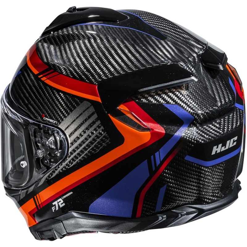 Casco integrale da moto HJC F72 Carbon Kairo MC8 nero-arancione-rosso-viola