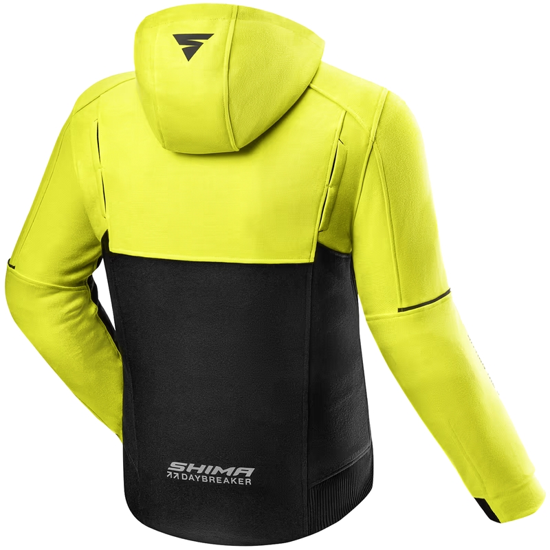 Felpa da moto Shima Daybreaker nera-giallo fluo