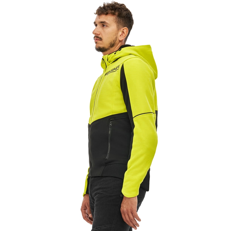 Felpa da moto Shima Daybreaker nera-giallo fluo