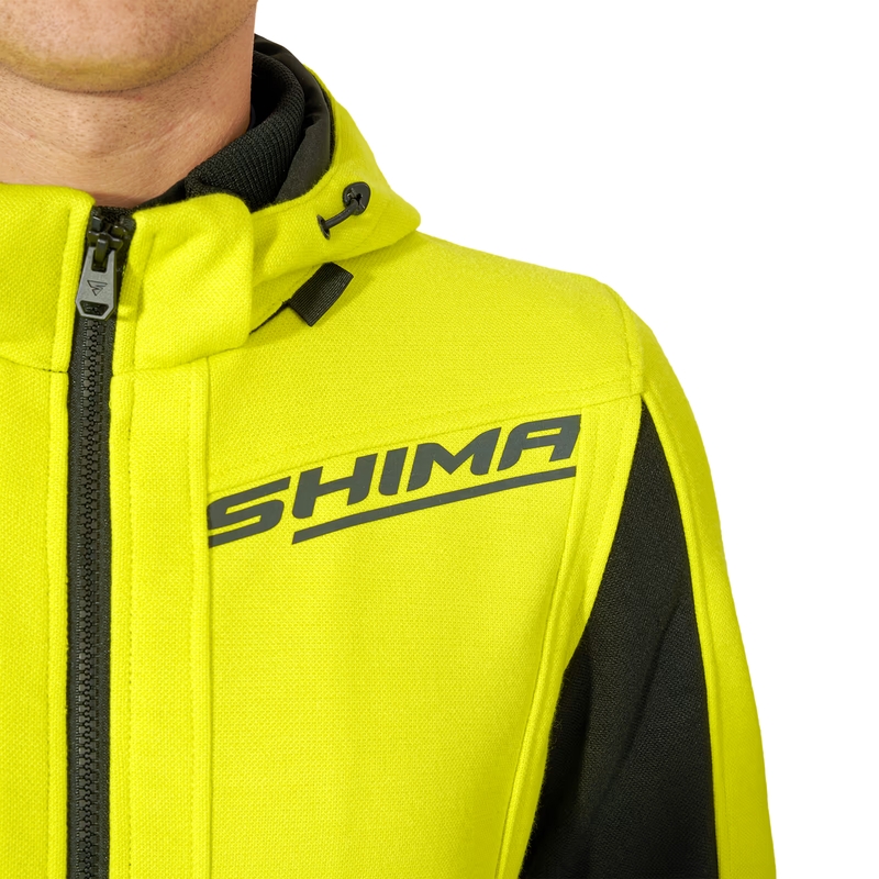 Felpa da moto Shima Daybreaker nera-giallo fluo