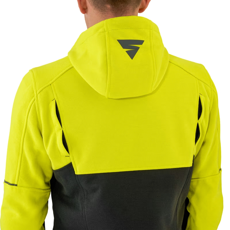 Felpa da moto Shima Daybreaker nera-giallo fluo