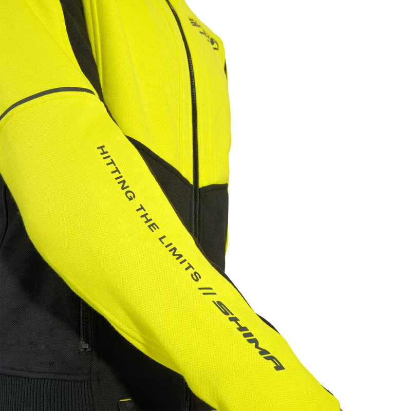 Felpa da moto Shima Daybreaker nera-giallo fluo