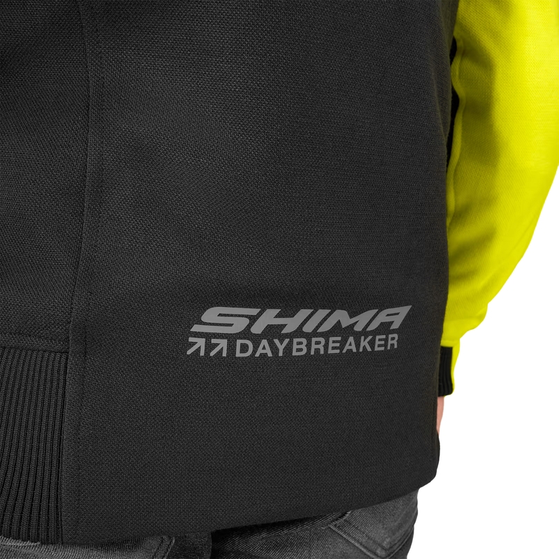Felpa da moto Shima Daybreaker nera-giallo fluo