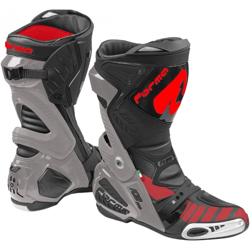 Stivali da moto Forma Ice Pro Flow grigio-nero-rosso