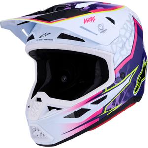 Casco da motocross Alpinestars Supertech S-M7 Blaster viola-bianco
