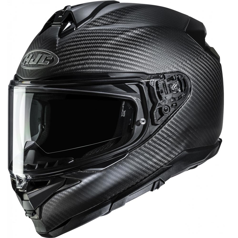 Casco integrale da moto HJC F72 in fibra di carbonio, nero opaco.