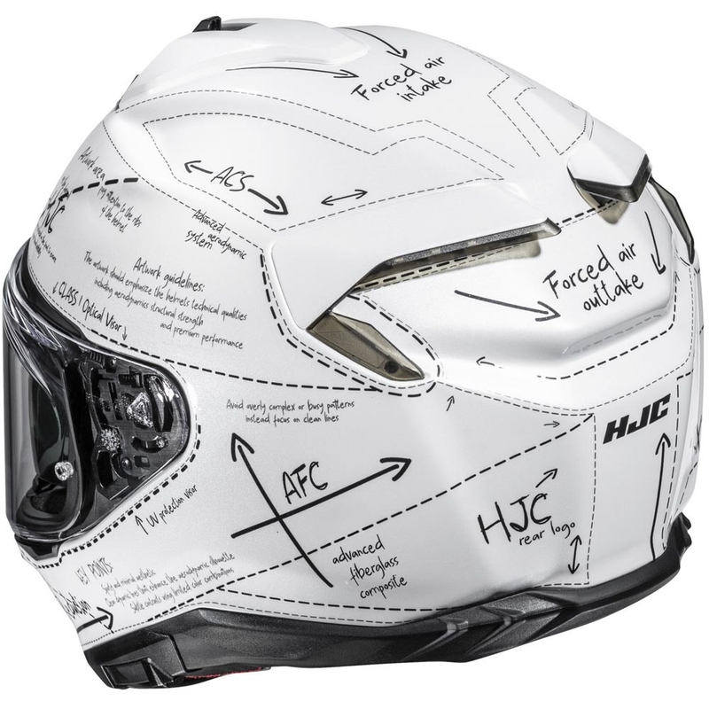 Casco integrale da moto HJC F72 Odyssea MC10 bianco-nero