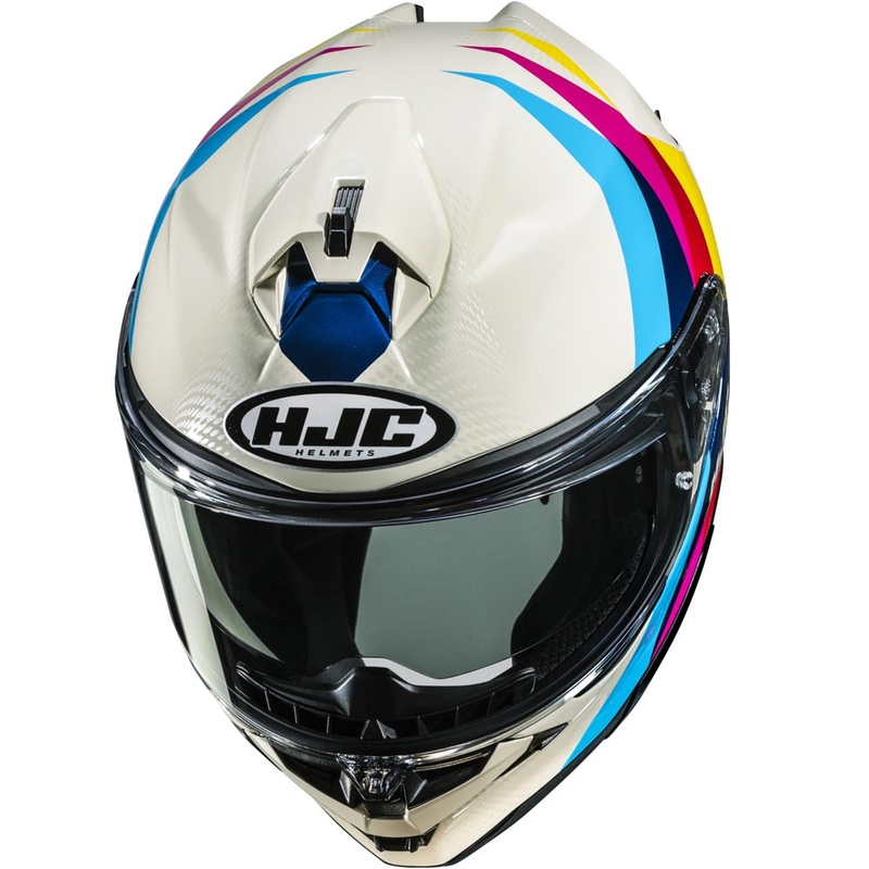 Casco integrale da moto HJC F72 Racero MC23 di colore bianco