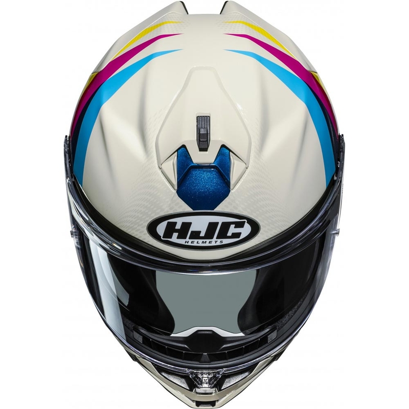Casco integrale da moto HJC F72 Racero MC23 di colore bianco