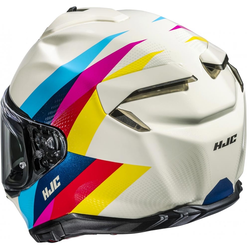 Casco integrale da moto HJC F72 Racero MC23 di colore bianco