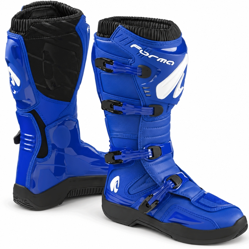 Stivali da motocross Forma Traction blu-nero-bianco