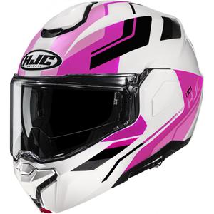Casco da moto apribile HJC i101 Krone MC8 bianco-rosa-nero