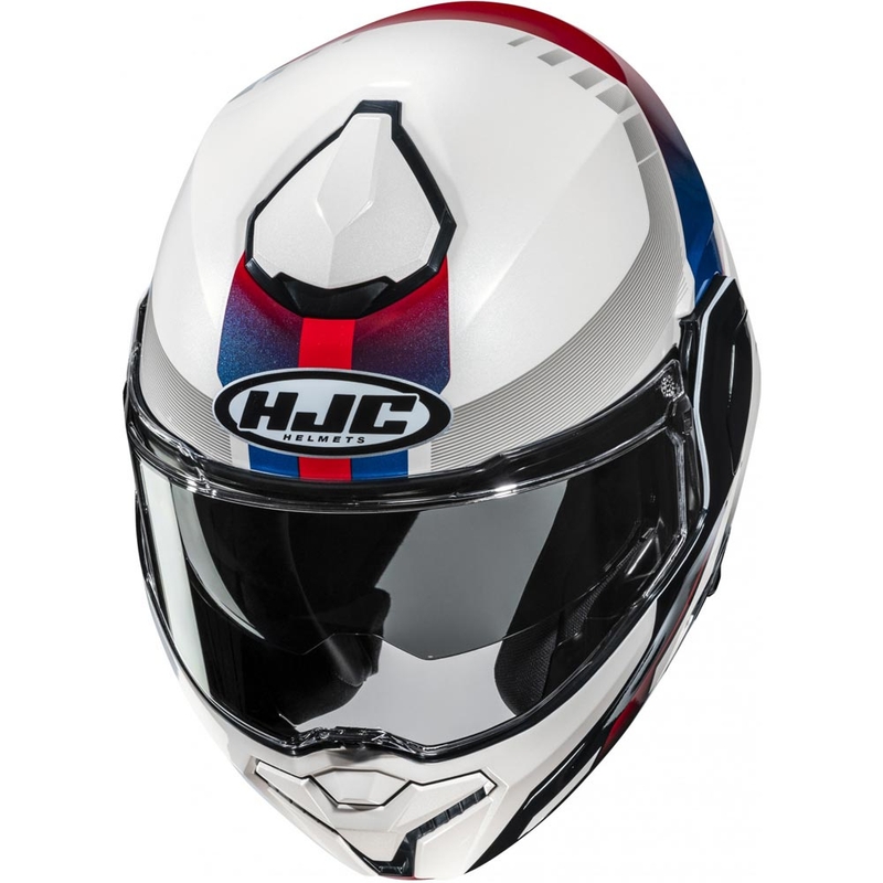 Casco da moto apribile HJC i101 Mira MC21 bianco-blu-rosso