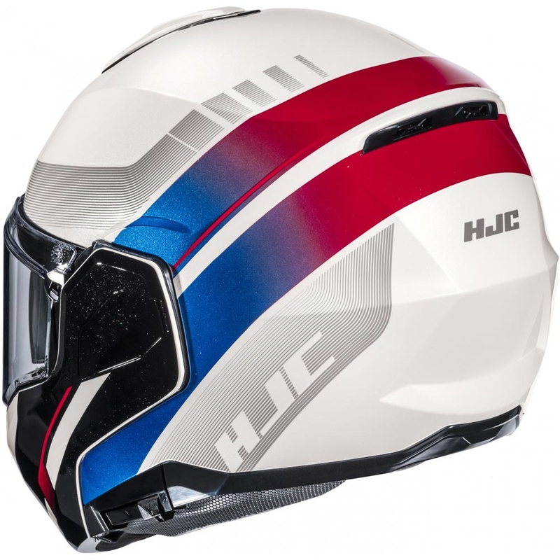 Casco da moto apribile HJC i101 Mira MC21 bianco-blu-rosso